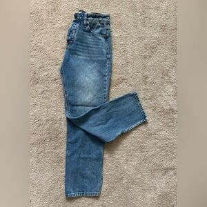 Vigoss Ace Wide Straight High Rise Jeans with Side Slit Hem- Medium- Size 28